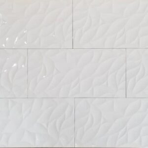 3D Leaf White Polished Wall