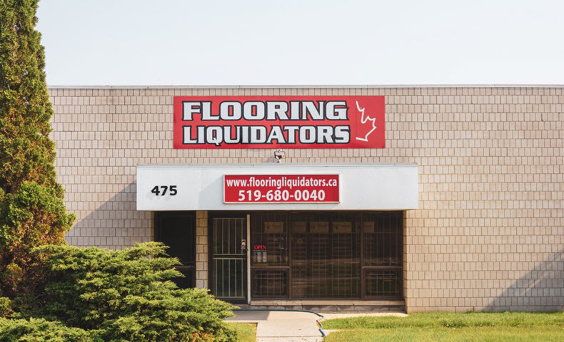 Flooring Liquidators London, Ontario exterior of flooring store