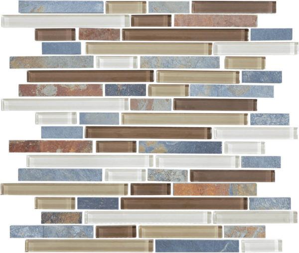 ANATOLIA TILE - BLISS GLASS + SLATE/QUARTZ MOSAICS