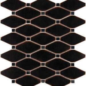 Oil Rubbed Bronze clipped diamond mosaics