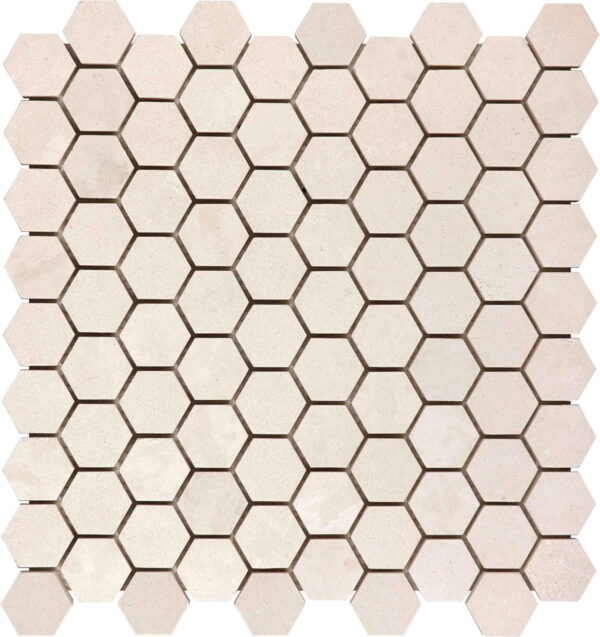 ANATOLIA TILE – SERENE IVORY LIMESTONE HEXAGON 1.25 x 1.25