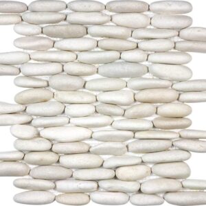 Serenity Ivory stacked pebble mosaics