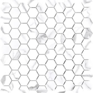 Statuario venato hexagon mosaics