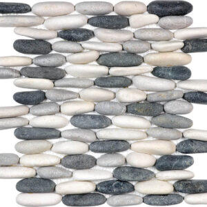 Tranquil Cool Blend stacked pebble mosaics