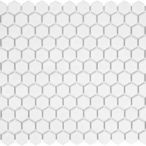 White Matte hexagon mosaics