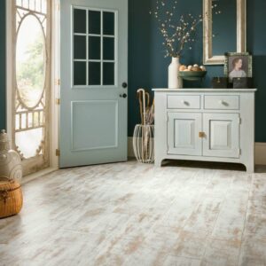 salvaged plank rigid core white floor