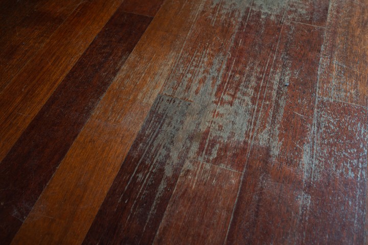 scratched hardwood floor