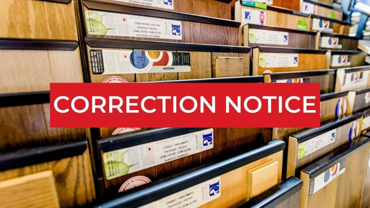 correction notice