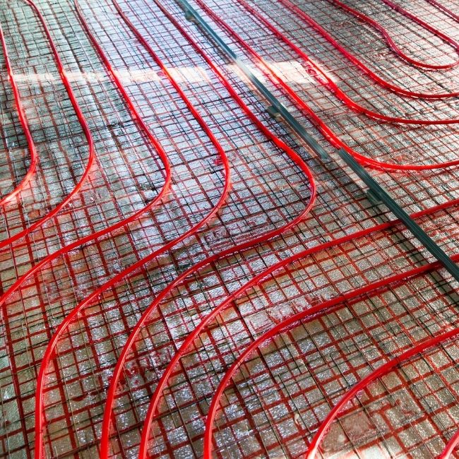 Image depicts a heated flooring system.