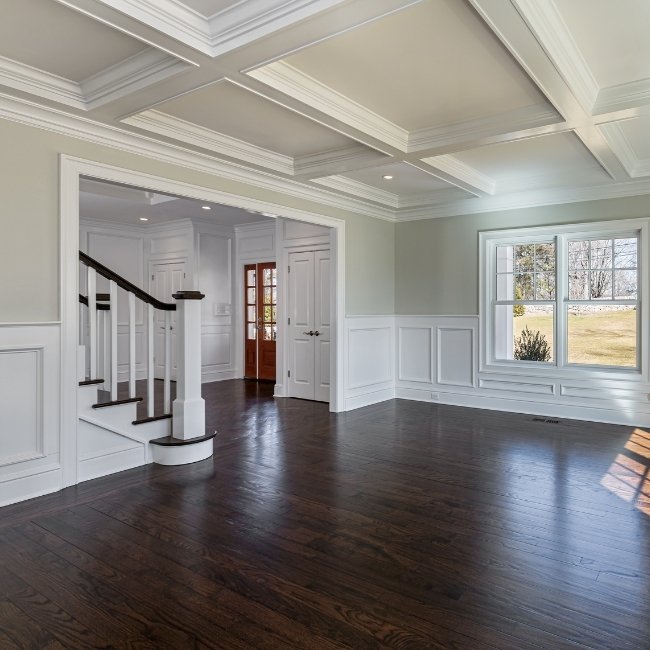 Image depicts a Vancouver home with new hardwood floors.