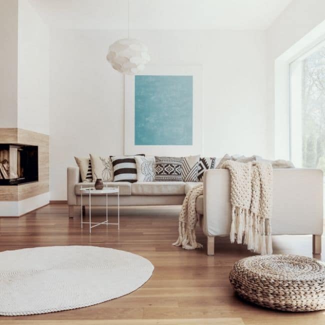 hardwood flooring in a bright condo room