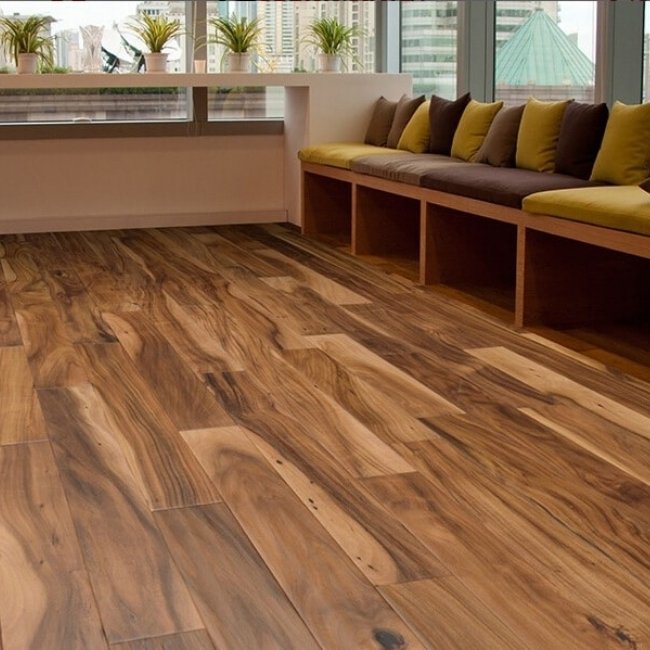 office with acacia hardwood floors