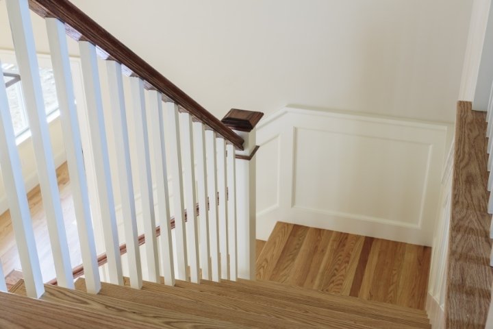 Image depicts new stairs and railings in a Scarborough home.