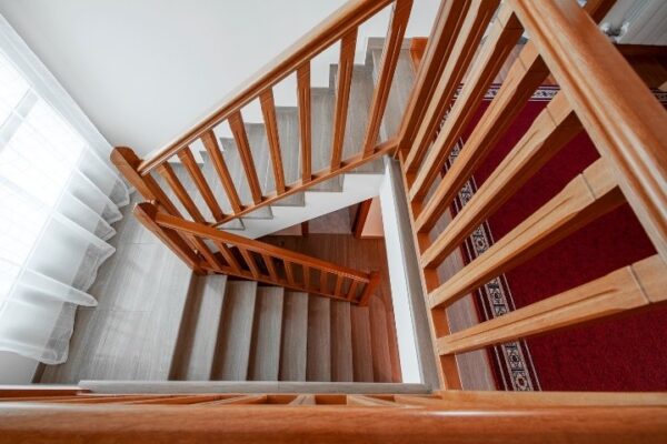 Image depicts new stairs and railings in a North York home.