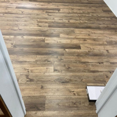 Image depicts a vinyl flooring North York installation project inside a North York home.