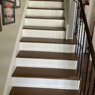 Image depicts old floors from a berber carpet flooring installation project in Brampton, Ontario.