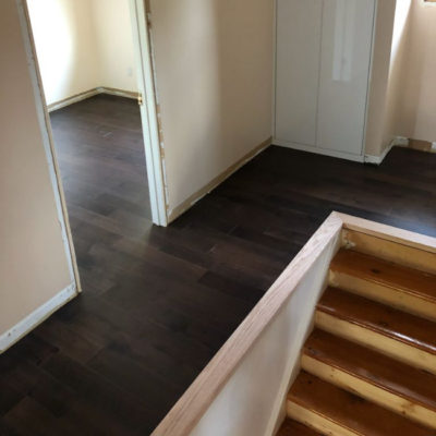 Image depicts new floors from an engineered hardwood flooring installation project in Scarborough, Ontario.