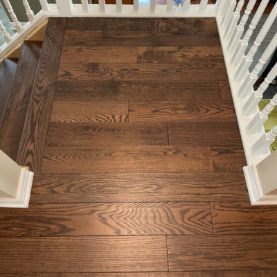 Image depicts new floors from a solid hardwood flooring installation project in London, Ontario.