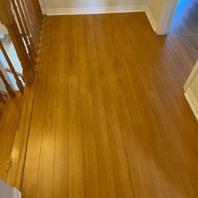 Image depicts old floors from a solid hardwood flooring installation project in Richmond Hill, Ontario.