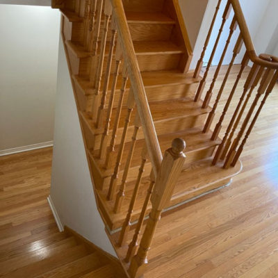 Image depicts old floors from a solid hardwood flooring installation project in Richmond Hill, Ontario.