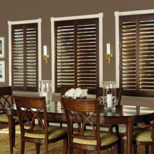 tilia wood shutters dining room