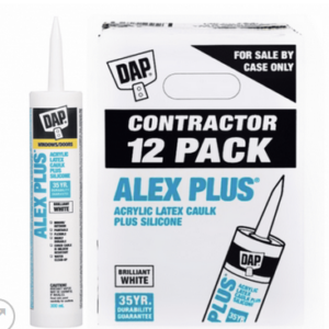 DAP® 74275 ALEX PLUS Acrylic Latex Caulk Plus Silicone – Contractor Pack of 12 White 300mL
