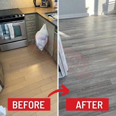 changing vinyl click flooring london before after