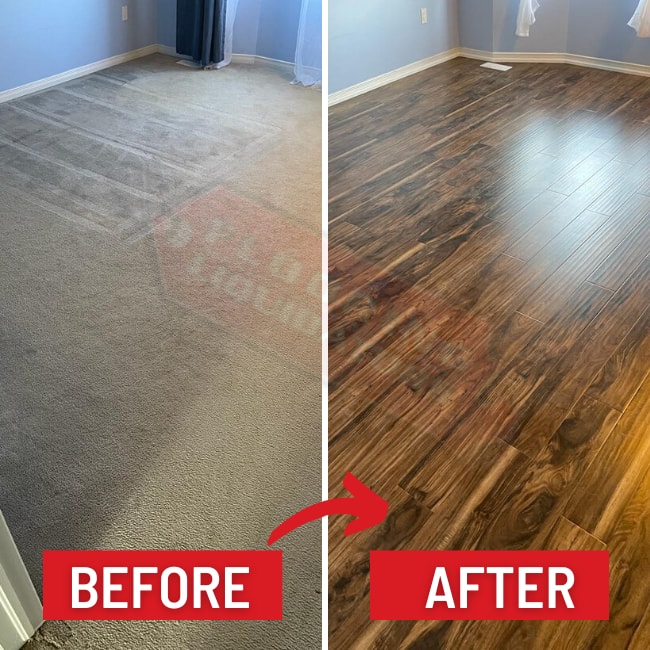 laminate flooring project in canada before and after