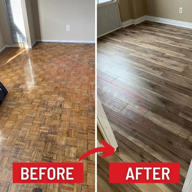 upgrading laminate floor in toronto before and after