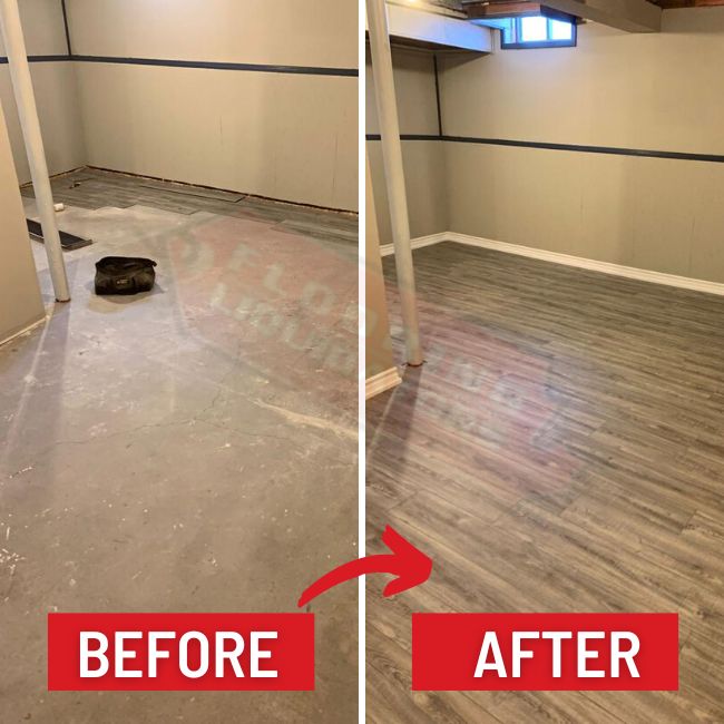 installing vinyl in north york basement before and after