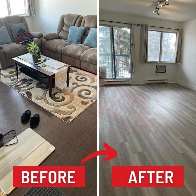 replacing vinyl floors in mississauga before after