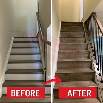 replacing staircase with vinyl mississauga before after