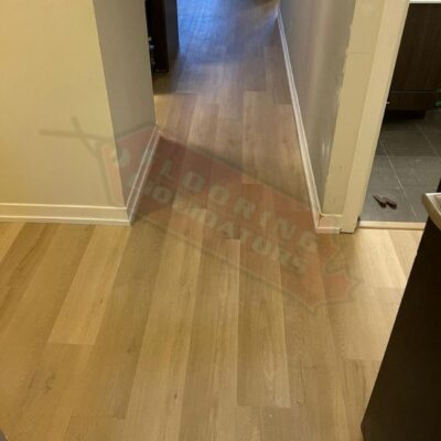 condo renovation with new vinyl floors