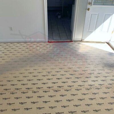 installing new vinyl floor in renovated home