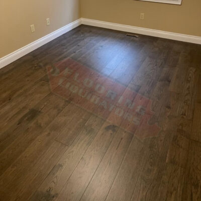 dark engineered hardwood floors installed in house