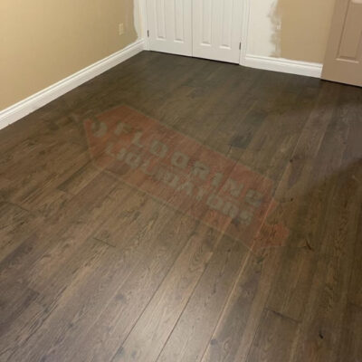 installing dark engineered hardwood floor in home