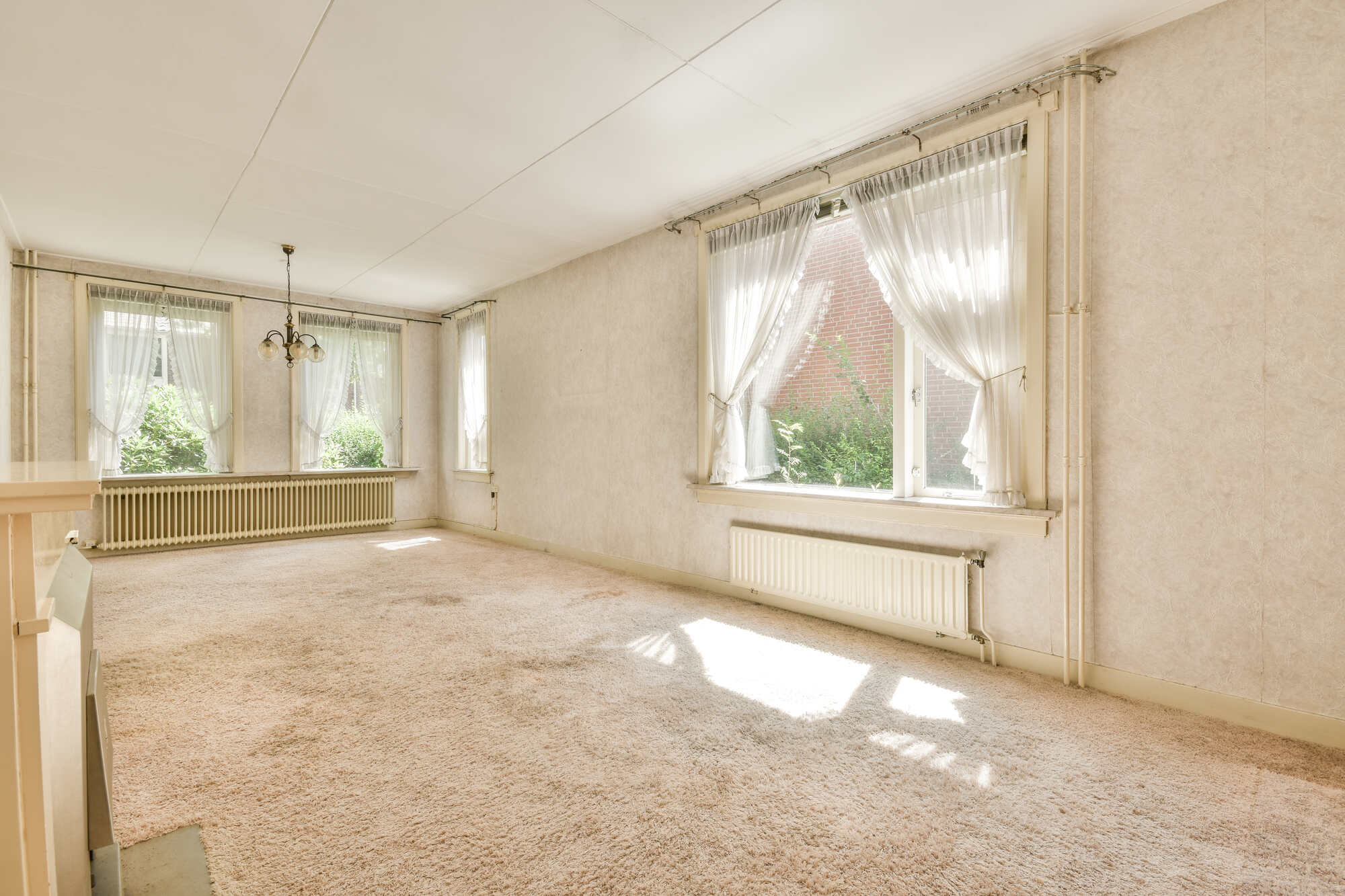 Cozy bedroom with balcony door