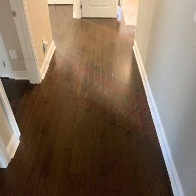 dark brown hardwood installation