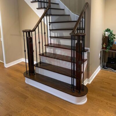 hardwood flooring install in home and stairs