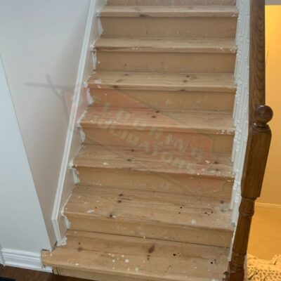 installing custom solid oak on stairs
