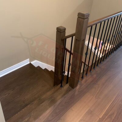 new hardwood floors installed on stairs