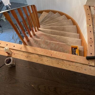 brand new hardwood floor installation in home