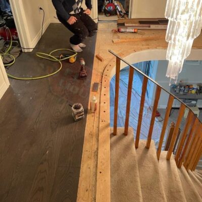 new hardwood installation in home