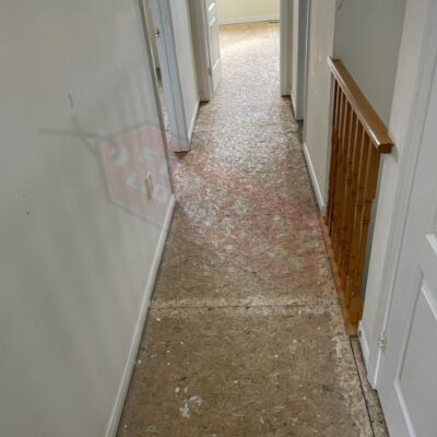 old carpet replaced with vinyl flooring