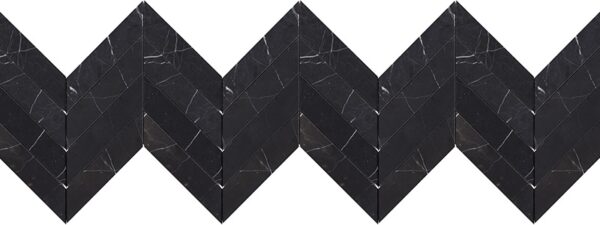 NESHADA - MARBLE - 2" X 8" NERO MARQUINA CHEVRON