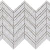 NESHADA -  THASSOS CHEVRON W CARRARA TRIM - MOSAIC