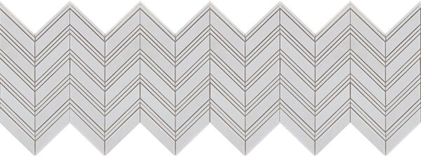 NESHADA -  THASSOS CHEVRON W WHITE TRIM - MOSAIC