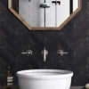 NESHADA - MARBLE - 2" X 6" NERO MARQUINA  HERRINGBONE